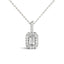 Emerald Cut Halo Pendant