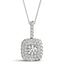 Double Cushion Halo Round Center Pendant