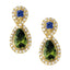 Earring 8x5 Pear Center Color