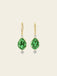 Emerald Teardrop Earrings 14K Yellow Gold