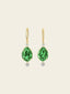 Emerald Teardrop Earrings 14K Yellow Gold