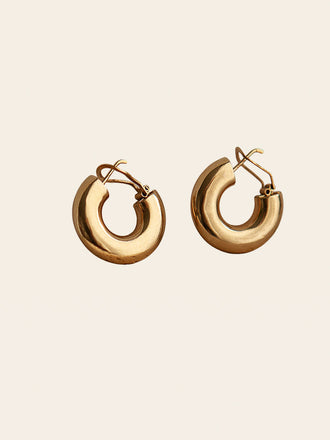 Luna Bold Dome Hoops 18K Yellow Gold