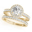 18k Yellow Gold Halo Round Engagement Rings