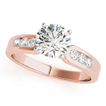14k Rose Gold Single Row Engagement Rings