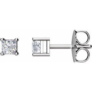 Princess Cut Stud Earrings