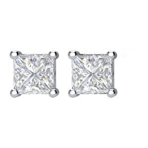 Princess Cut Stud Earrings