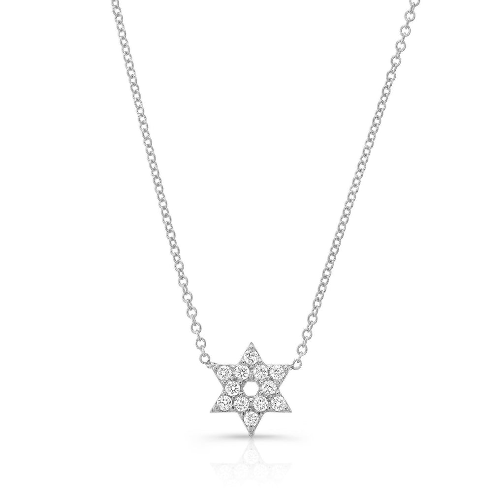 Diamond Star Of David Necklace